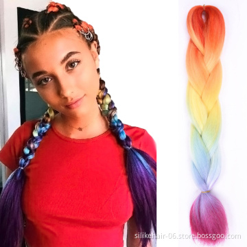 Wholsale Soft Ombre Color 24 Inch PROTECTIVE STYLE LIGHTWEIGHT Jumbo Braids Hair Easy Braiding Synthetic Hair Extensions